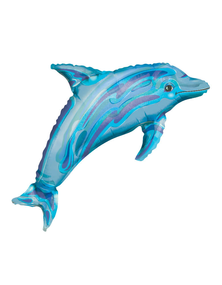 37 inch see-through Jewel Blue Dolphin Balloon