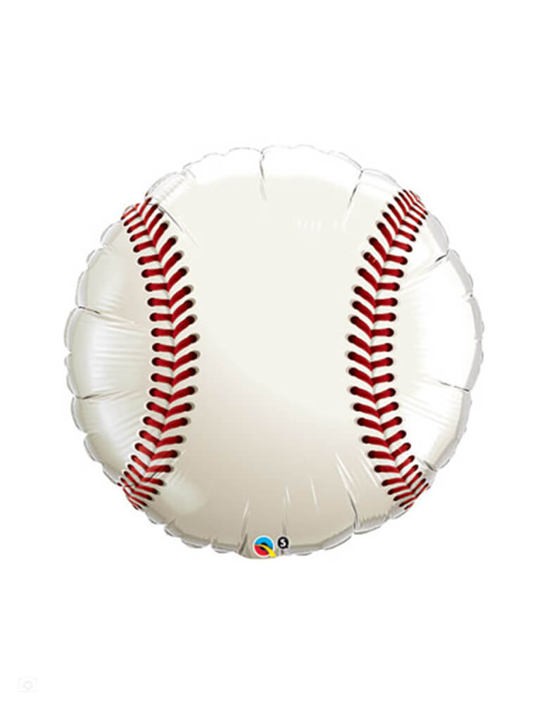 Momo Party's 36" Jumbo Baseball Foil Balloon by Qualatex Balloons, perfect to set a scene for a baseball themed party.