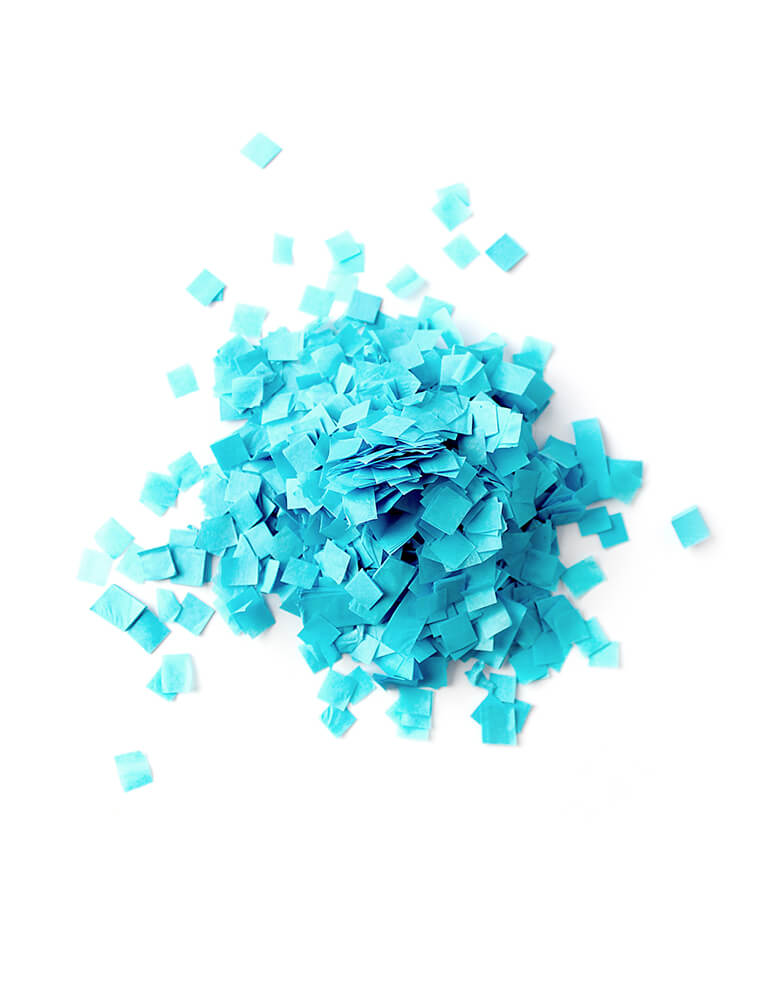 Blue square shaped confetti for Inklings Jumbo Gender Reveal Confetti Balloon Kit