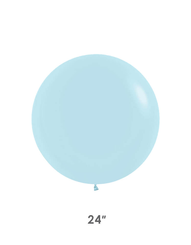 Jumbo Round 24" Pastel Matte Blue Latex Balloon by Betallic balloon