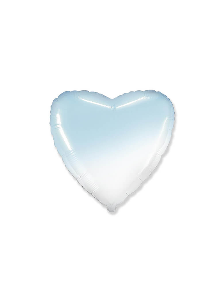 Junior Gradient Pastel Blue Heart Shaped Foil Balloon