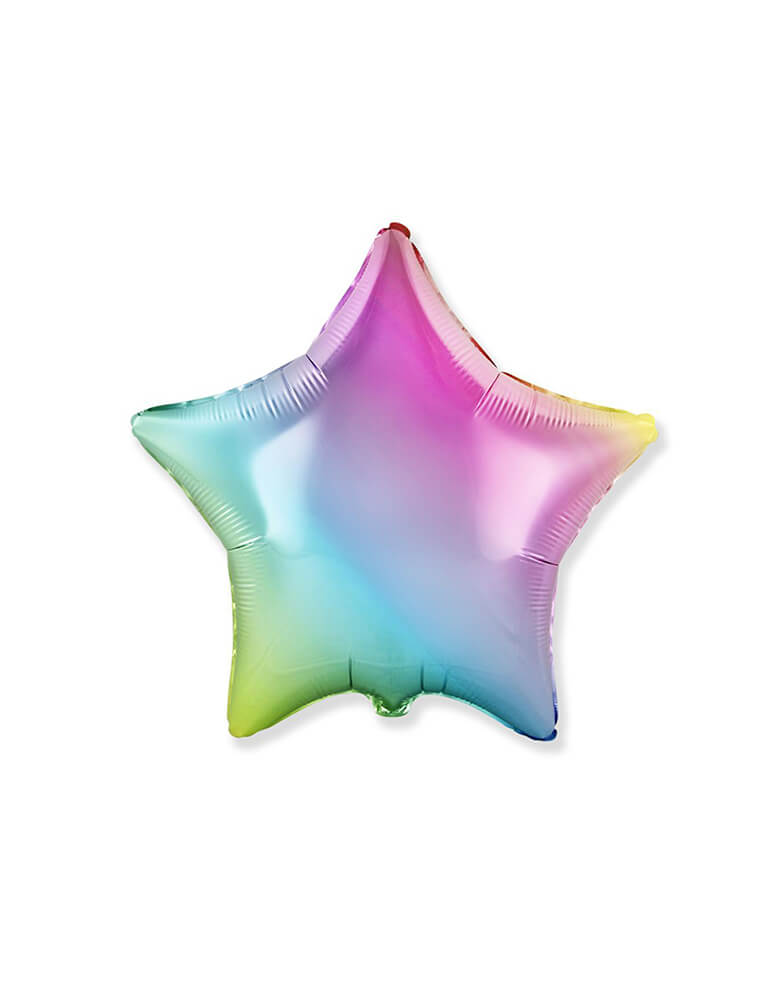 Party Brands 18" Junior Gradient Pastel Rainbow Star Shaped Foil Balloon