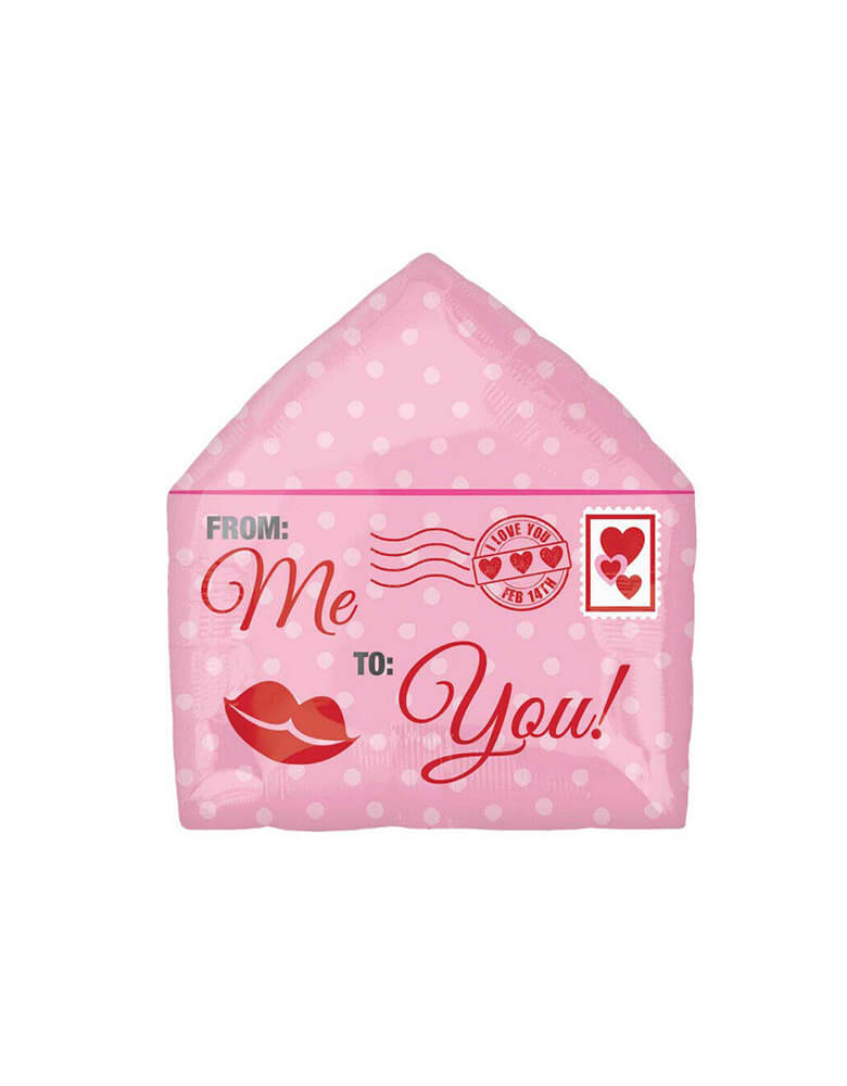 Anagram 16" Junior Love Letter Foil Balloon in pink for Valentine's Day