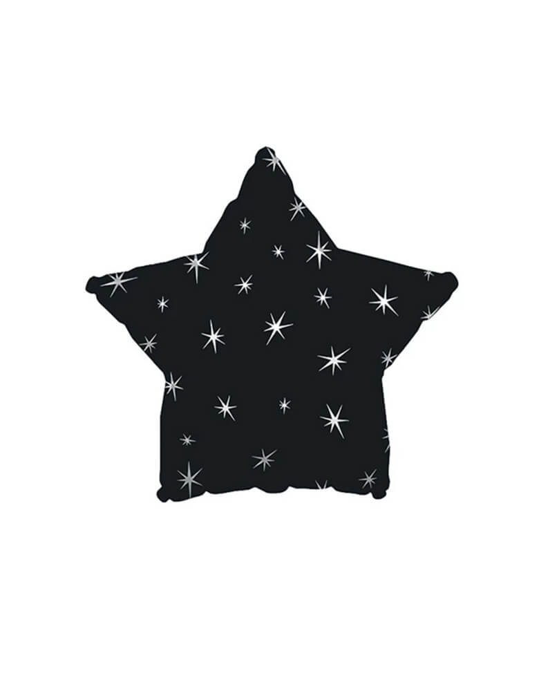 17 inches - Junior Sparkle Black Star Shaped Foil Balloon