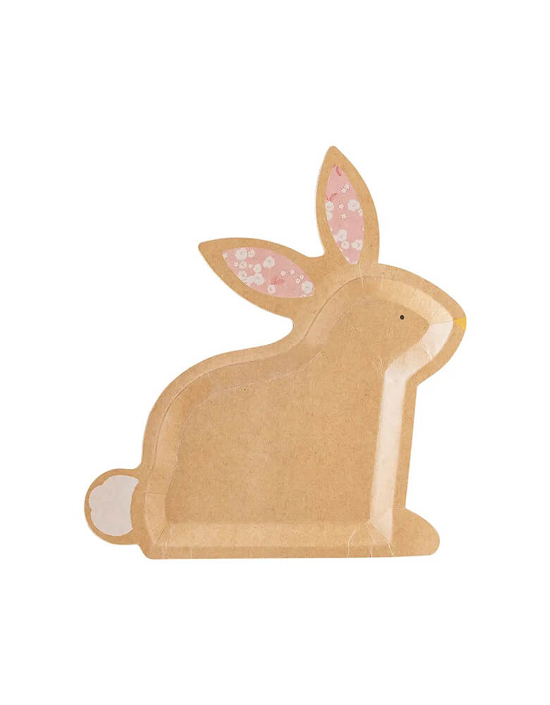Momo Party's 9" X 10" kraft sitting bunny shaped plates by My Mind's Eye. Come in a set of 8 plates in 4 colors, designed with kraft paper, and die cut into sweet bunny shape, these party plates are the perfect touch that are sure to delight your guests!