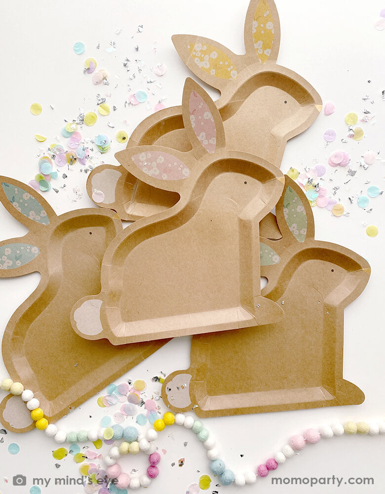 Kraft Bunny Shaped Plates (Set of 8)