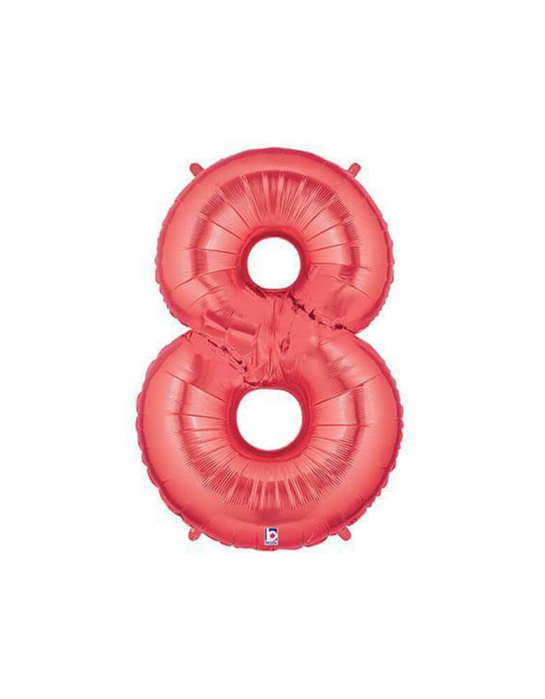 40" NUMBER 8 - RED MEGALOON Foil Party Balloon
