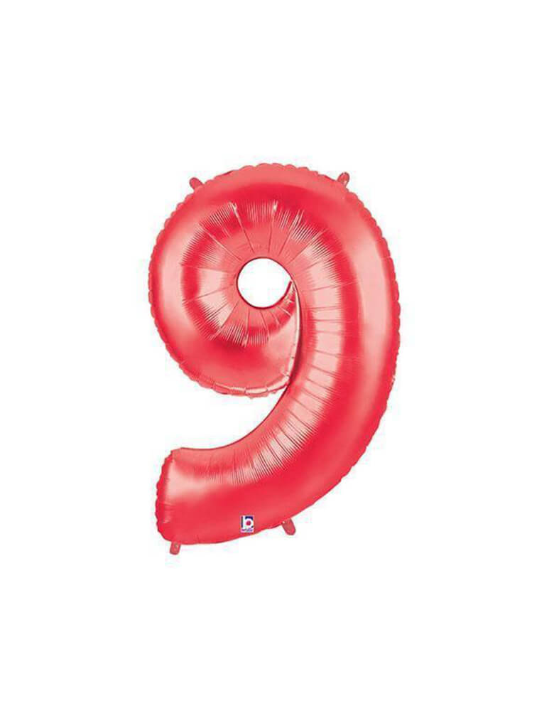 40" NUMBER 9 - RED MEGALOON Foil Party Balloon