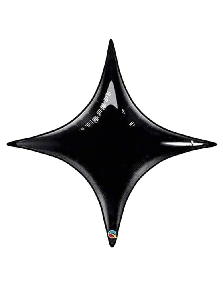 Onyx Black Starpoint 40″ Balloon by Qualatex Balloons. This 40" jumbo size black starpoint foil balloon can be inflated with air only using a balloon air inflator or hand pump to hang. 