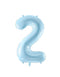 Large Number Pastel Blue Foil Mylar Balloon