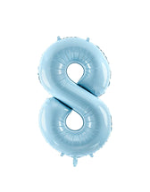 Large Number Pastel Blue Foil Mylar Balloon