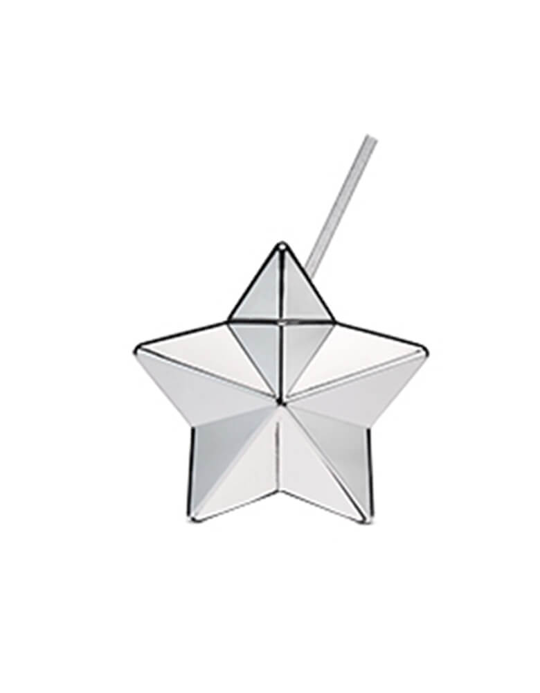 Liberty Star Drink Silver Tumbler with straw by Blush. This metallic tumbler in Silver with shining straw is your best accessory for firework-watching and party-hopping.