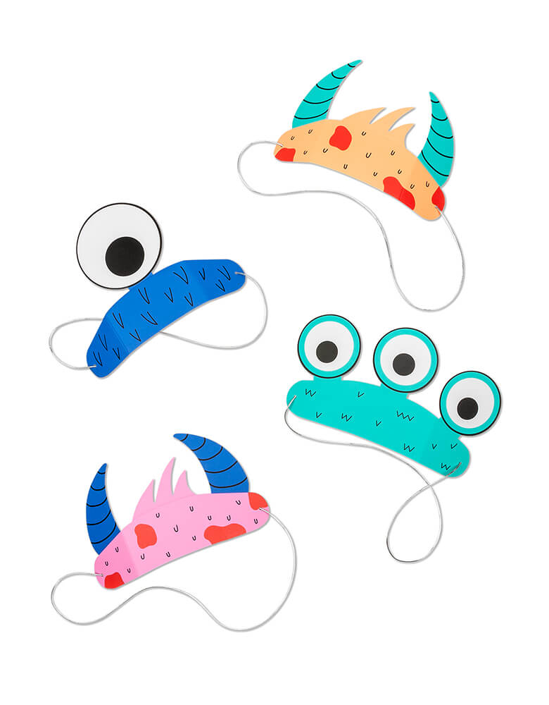 Jollity & Co Party Boutique - Daydream society collection - Little Monsters Party Headband Set. Featuring four fun monsters design in Pack of 8.  2 of each style.  these party headbands delivers monstrous amounts of fun!   