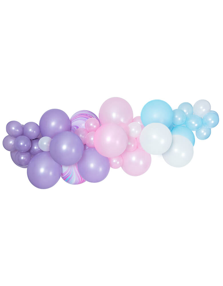 Magical Unicorn Party Purple Pink Pearl White and Blue Balloon Garland