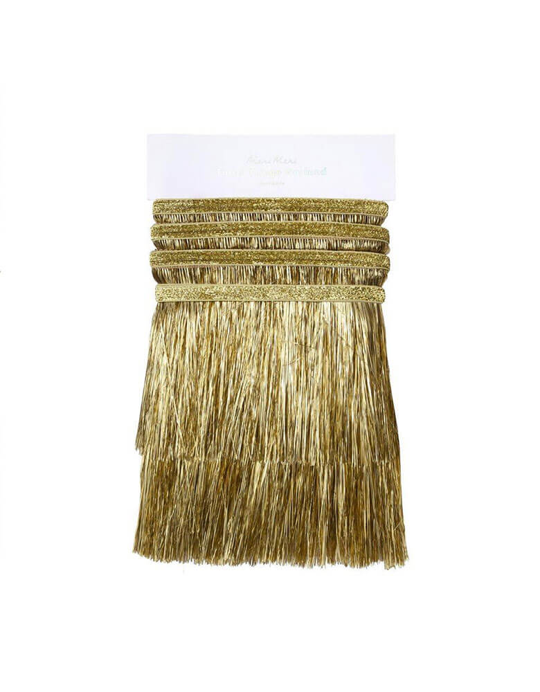 Mini Cotton & Sparkly Tinsel Tassels, GOLD Binding, 1.25 Fringe