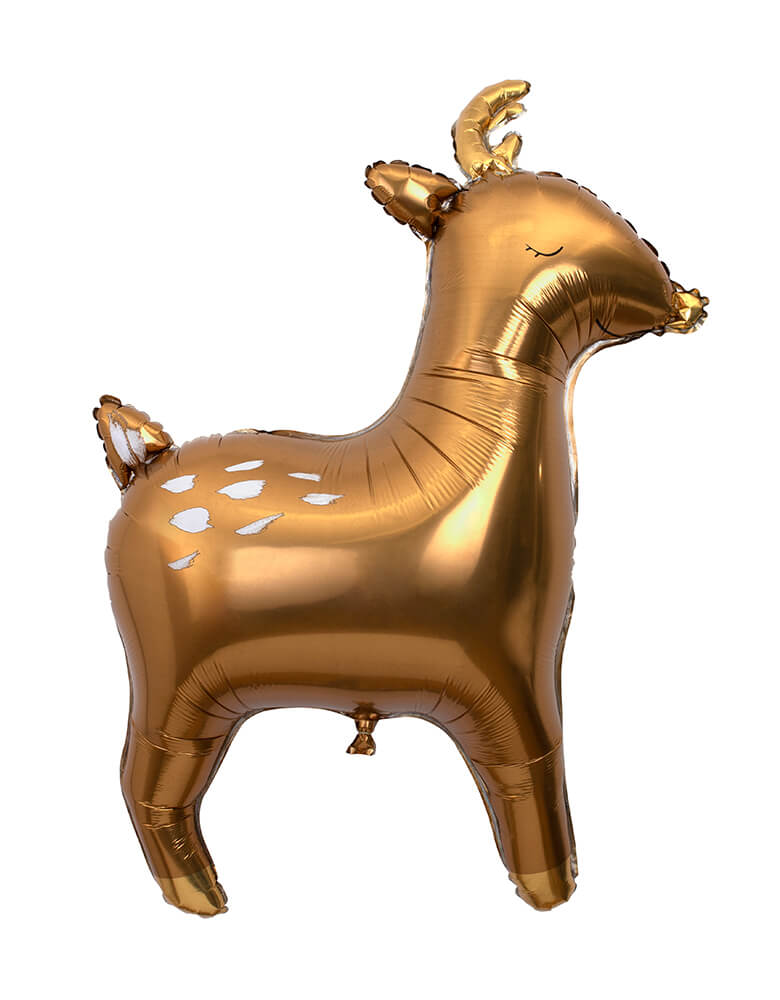 Meri Meri Reindeer Foil Balloons, They are crafted with shiny gold antlers and have a gold metallic cord to hang them up with.
