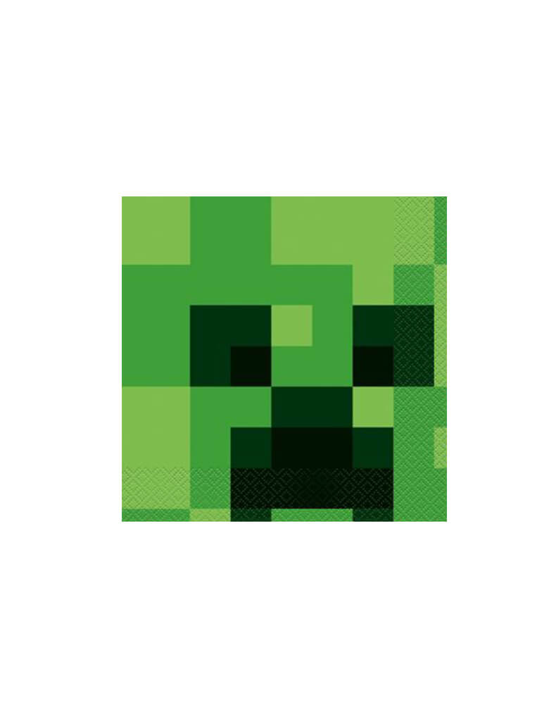 Minecraft Creeper Large Napkins. Featuring awesome creeper designs, these 2-ply paper napkins will make the perfect choice for your Minecraft birthday party.