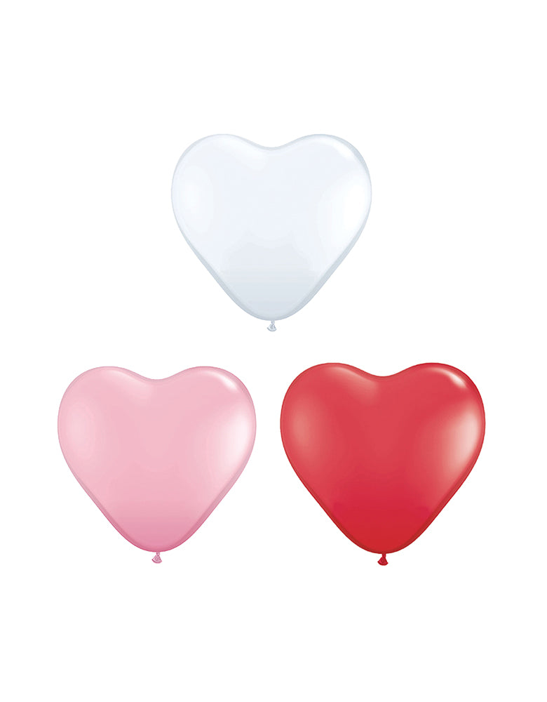 Assorted Mini Heart Shaped Latex Balloon Mix (Set of 12)