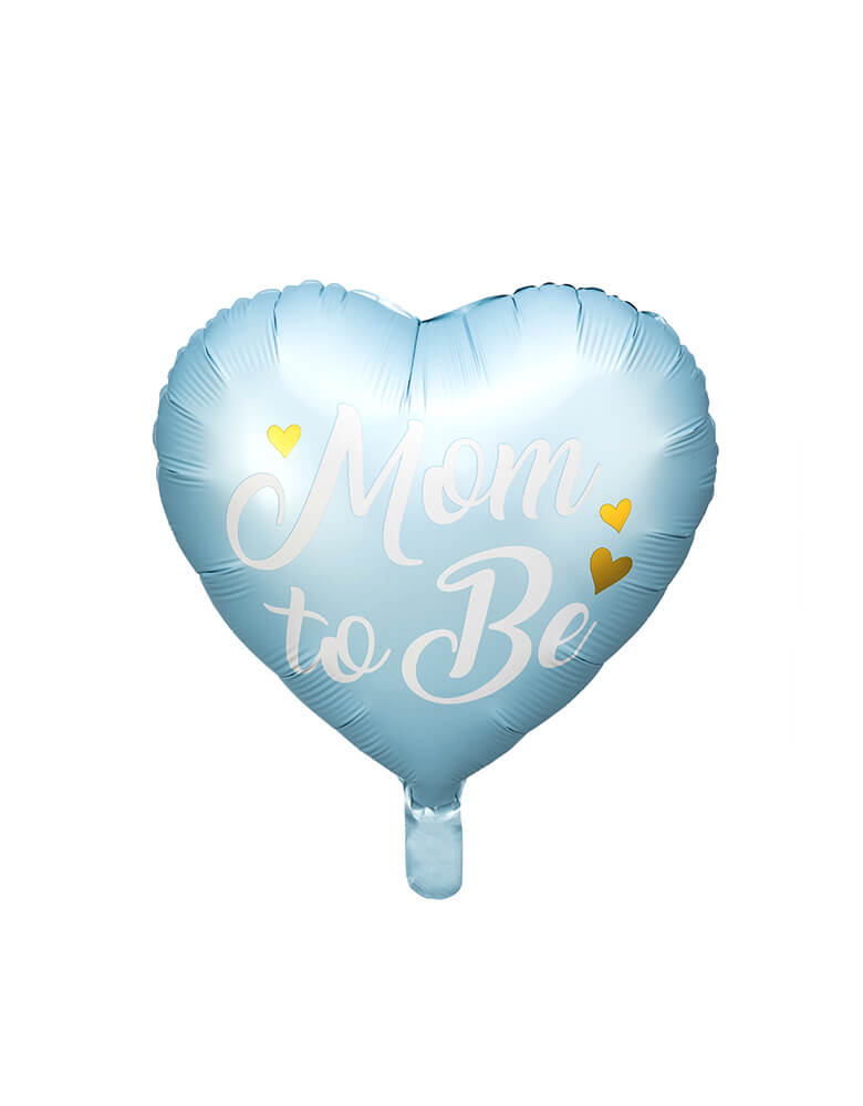 Mom To Be Blue Heart Shaped Foil Balloon