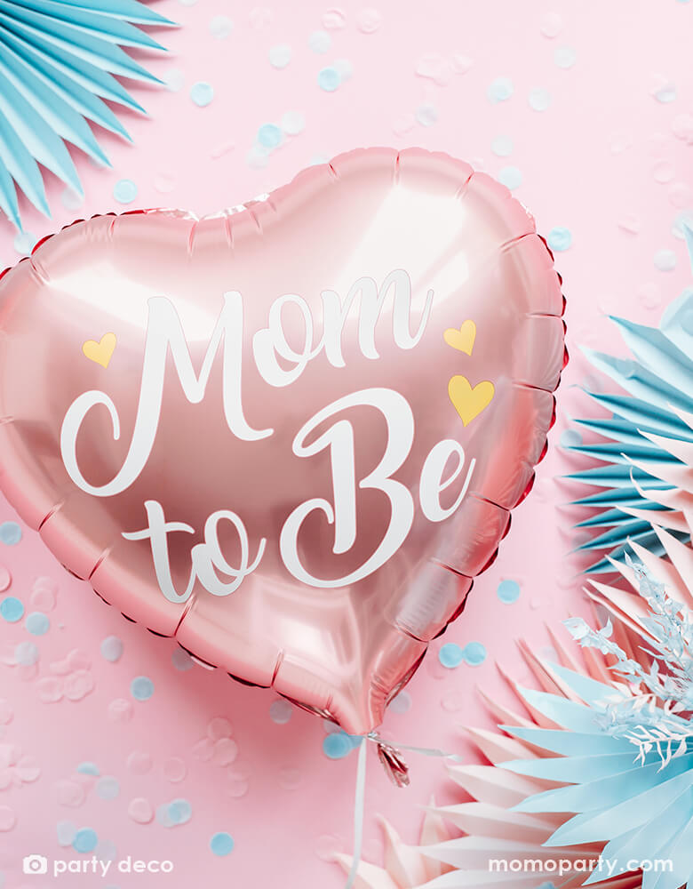Mom To Be Pink Heart Shaped Foil Balloon