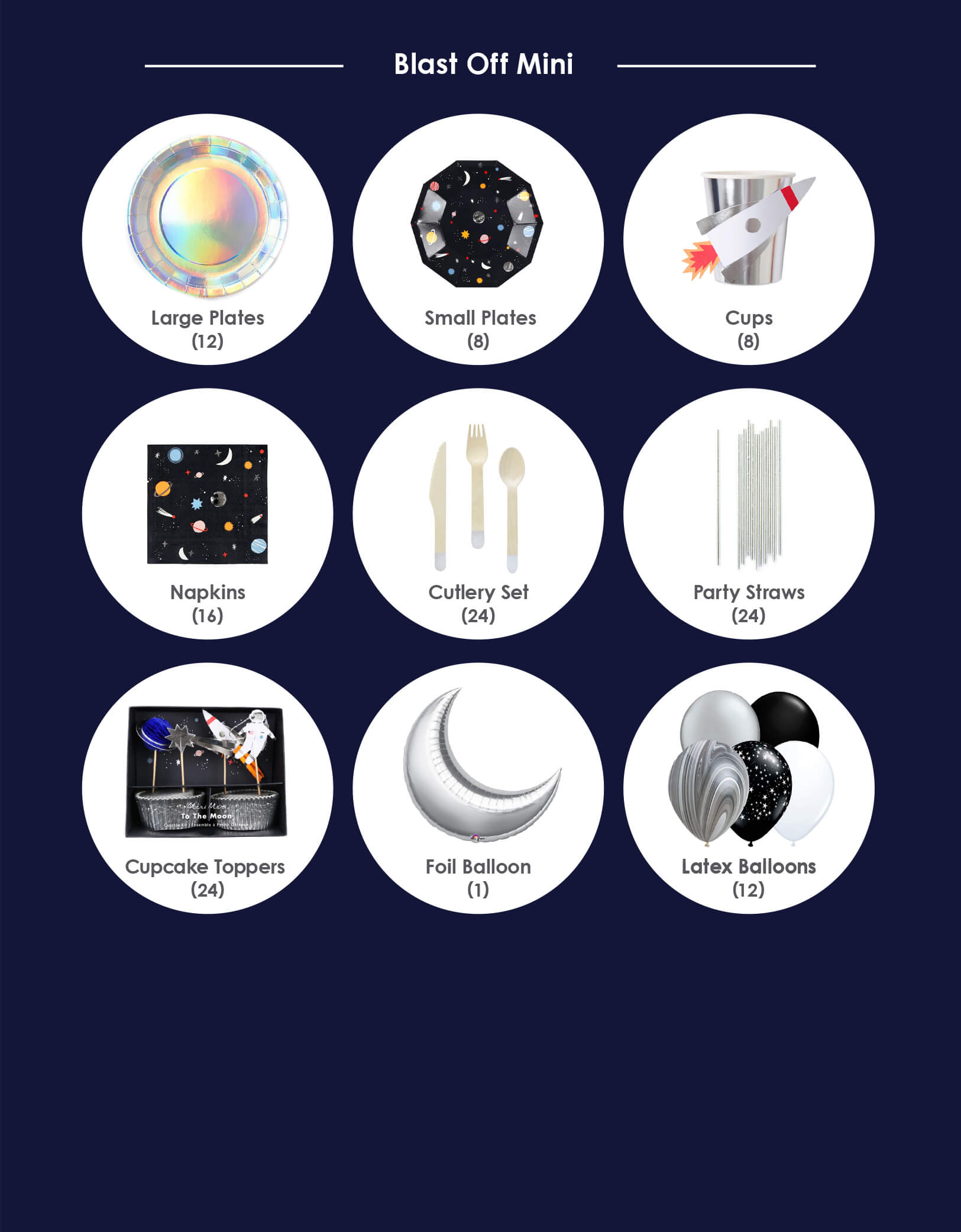 Product list of boys' space theme birthday party box