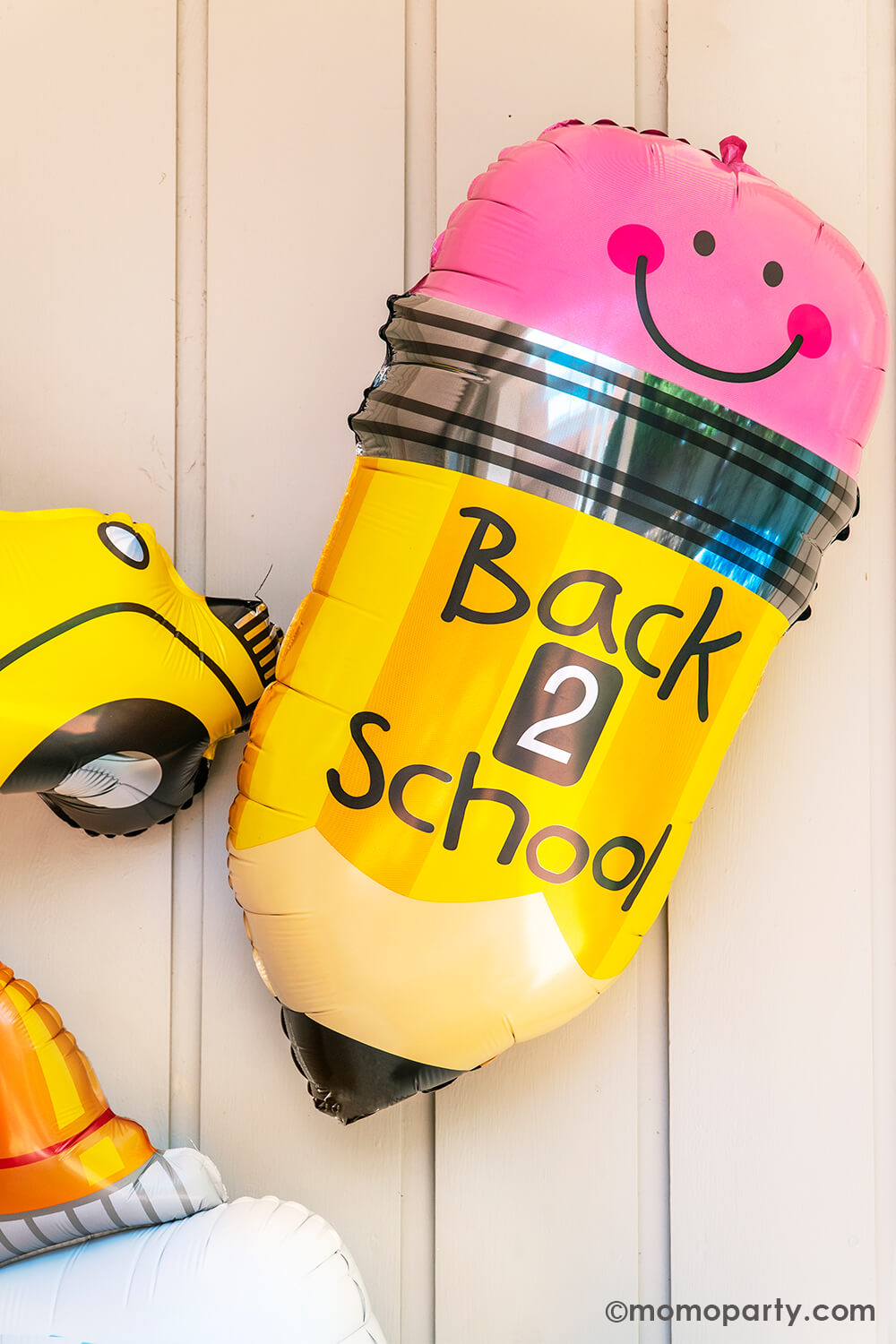 betalilc back 2 school foil balloon in a cute happy pencil shape