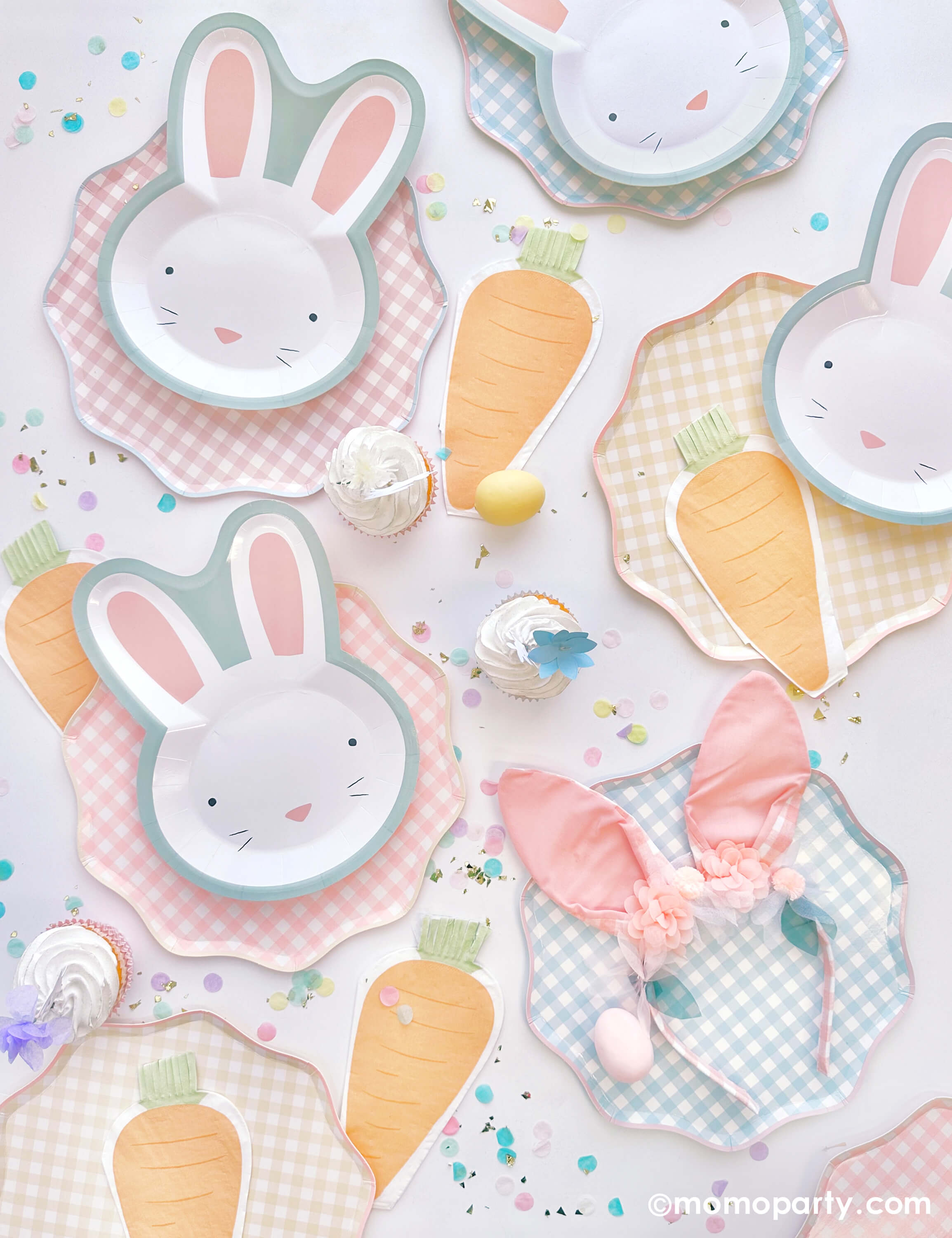 Blue Easter Bunny Shaped Plates (Set of 8)