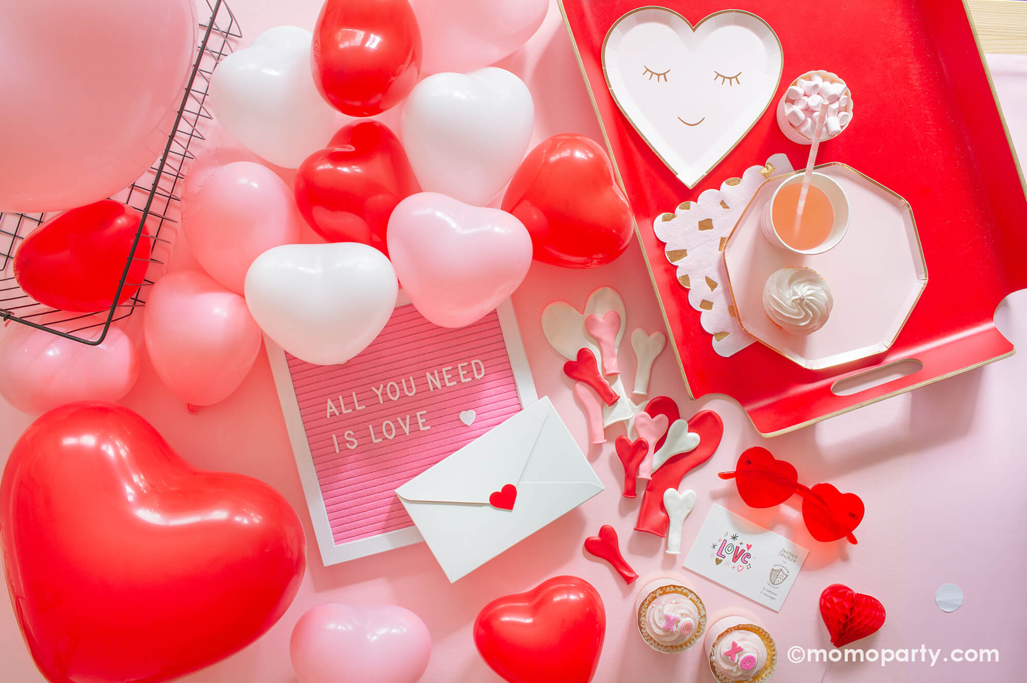 Assorted Mini Heart Shaped Latex Balloon Mix (Set of 12)