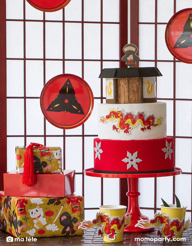 Ninja Cups with Dragon Sleeves (Set of 8)