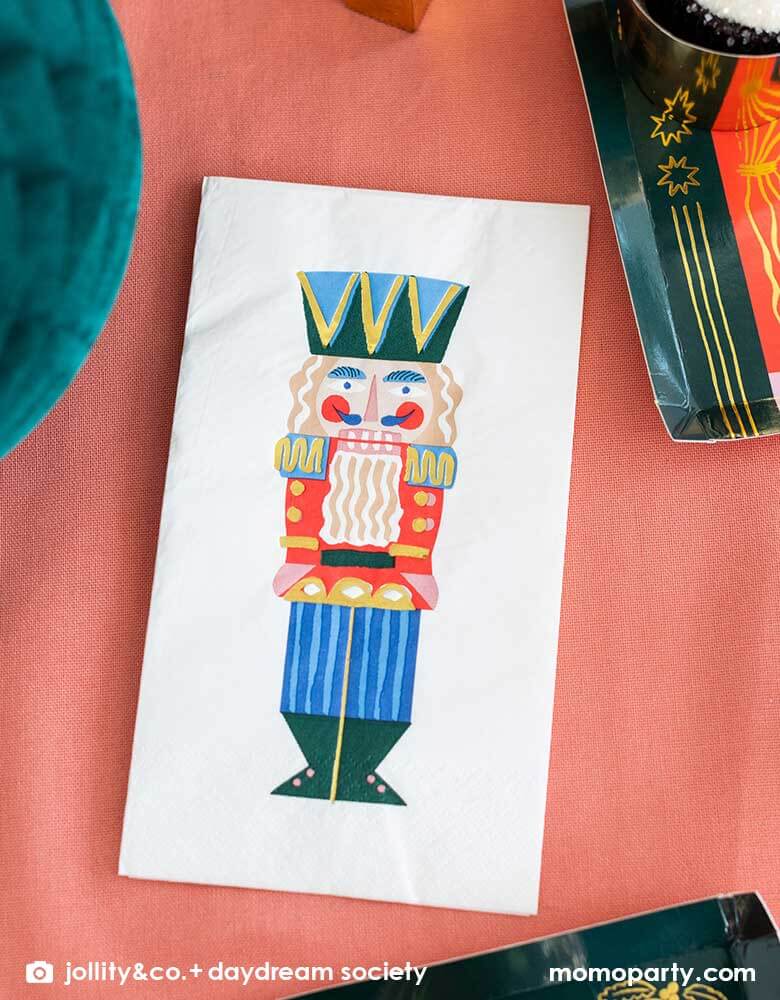 With beautiful blue, red, and green colors and shiny gold accents, the nutcracker napkins from Daydream society are the perfect addition to your Christmas party decor. Make a memorable, enchanting Christmas holiday party with these napkins. Each pack has 16 nutcracker napkins measuring 8 x 4.5 inches.