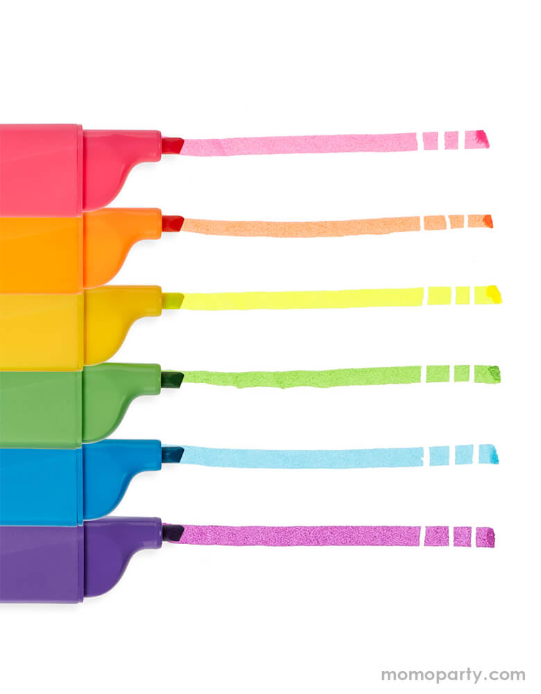 ooly Do-Overs Erasable Highlighters, featuring six bold neon rainbow colors