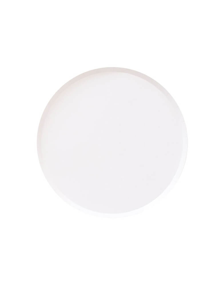 White Side Plates. Modern Party Paper Plates designed by OH happy Day. This is the 7 inch plates in 20 Solid colors - color: Snow