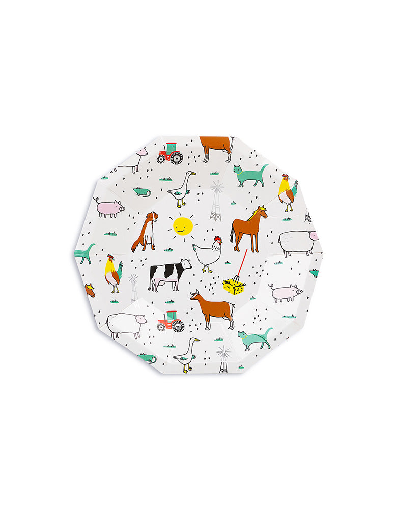 Day Dream Society On The FARM animals Party Small paper Plates, Pack of 8
