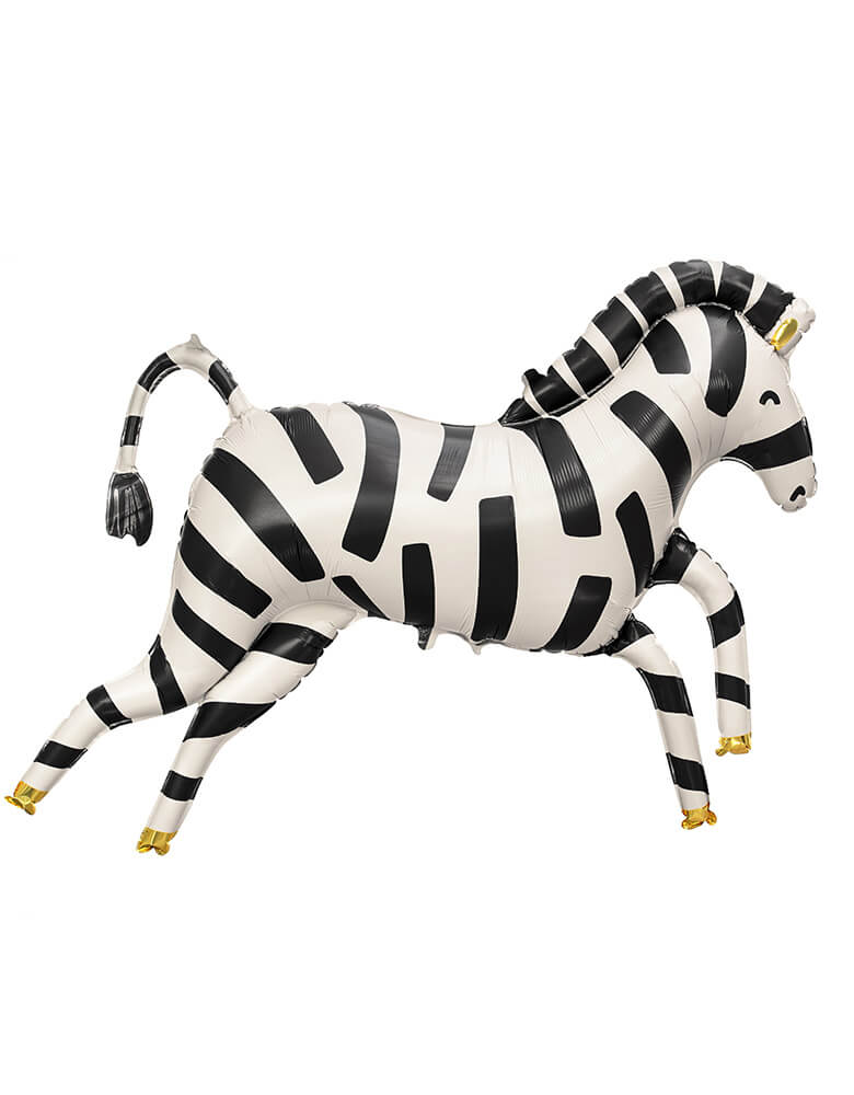 Party Deco 45" Zebra Foil Balloon in matte material, perfect for kids safari or party animal, zoo themed birthday party 