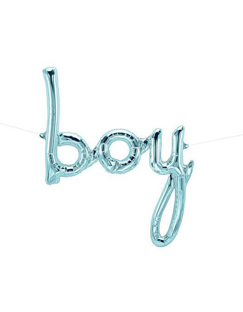 Northstar 27" Pastel Blue Boy Script Foil Balloon for baby shower ideas
