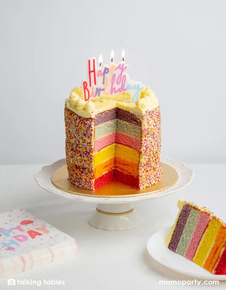 Pastel Happy Birthday Candle Cake Topper