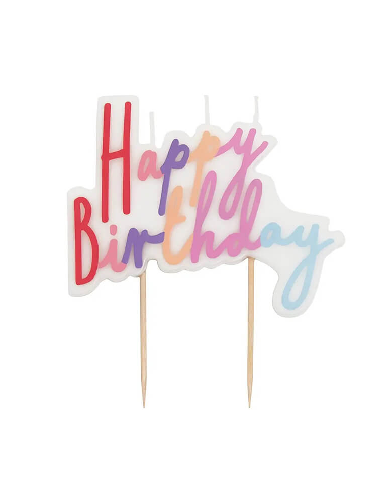 Pastel Happy Birthday Candle Cake Topper