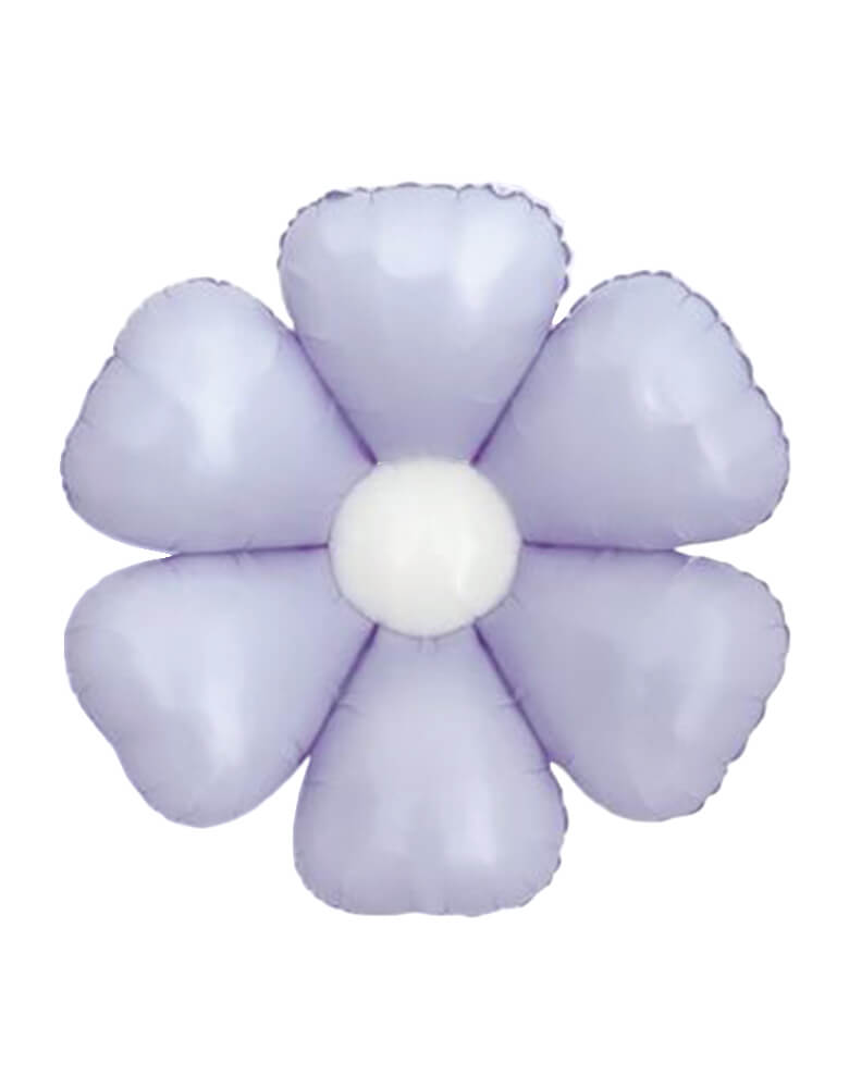 Momo Party's Pastel Lavender Daisy Flower 34″ Balloon. Featuring Daisy petal shapes in Light Purple color.  Accent your spring or tea party themed celebration with this adorable daisy foil mylar balloon