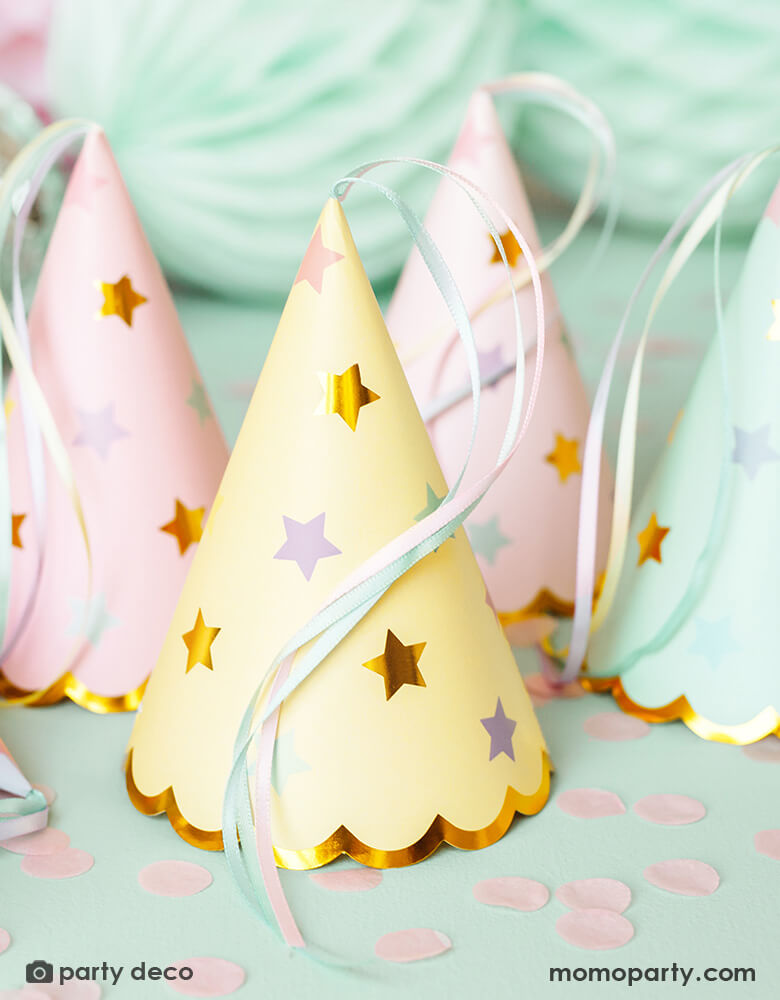 Pastel Star Party Hats (Set of 6)