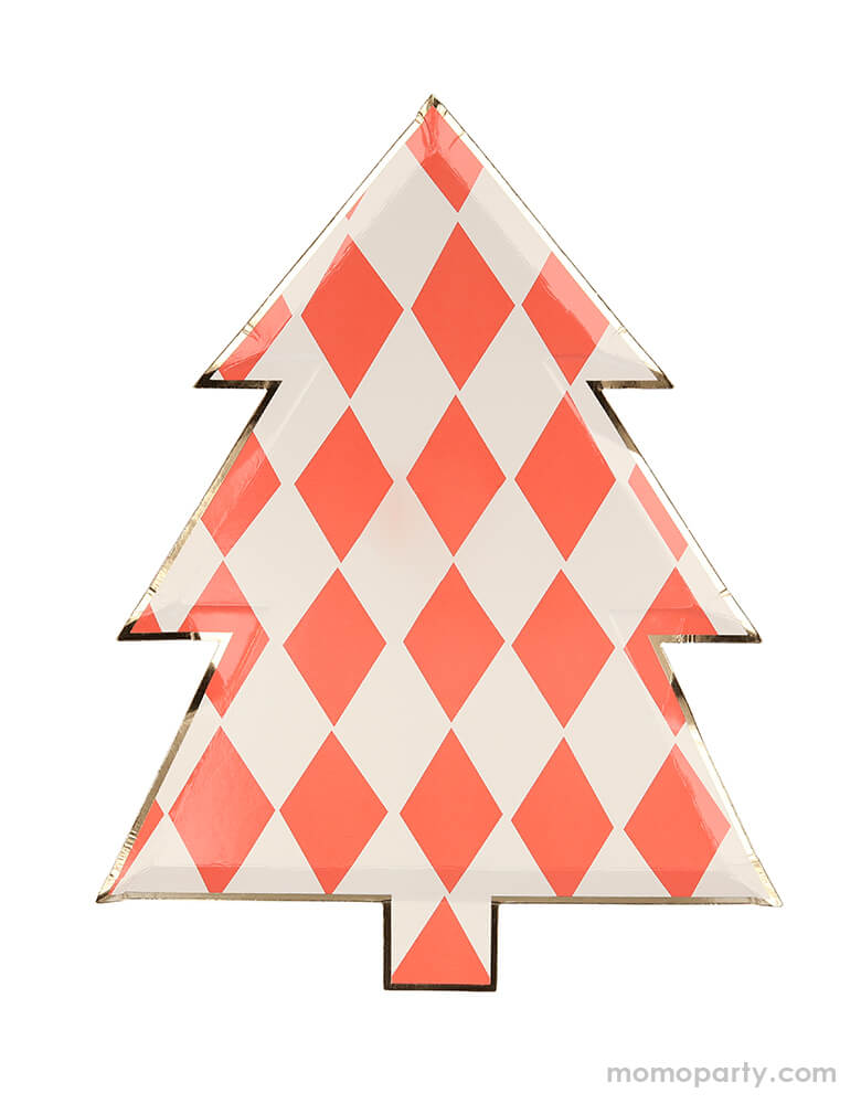Patterned Christmas Tree Plates (Set of 8)