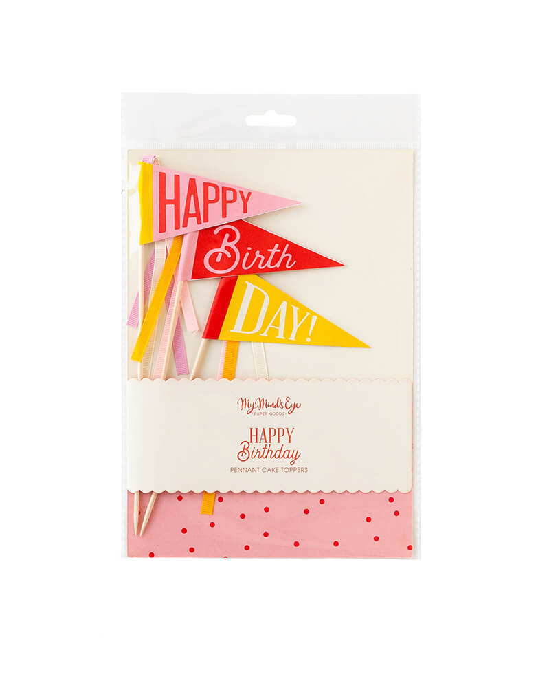 Pink Birthday Cake Toppers (Set of 3)