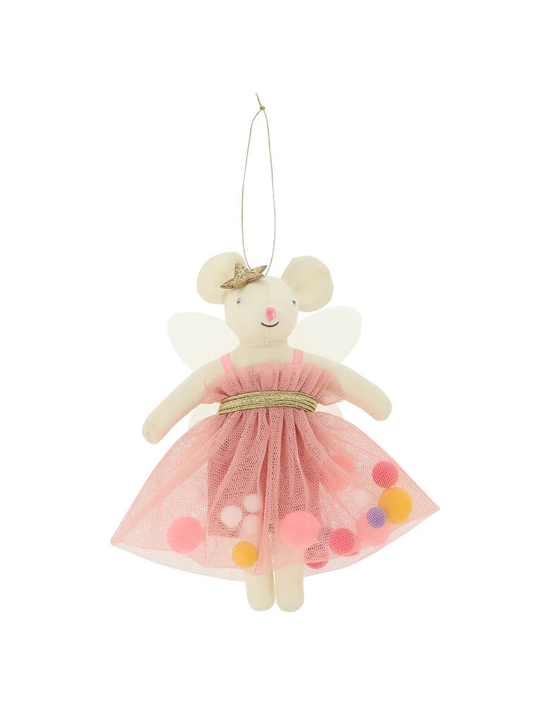 Pink Pompom Mouse Decoration