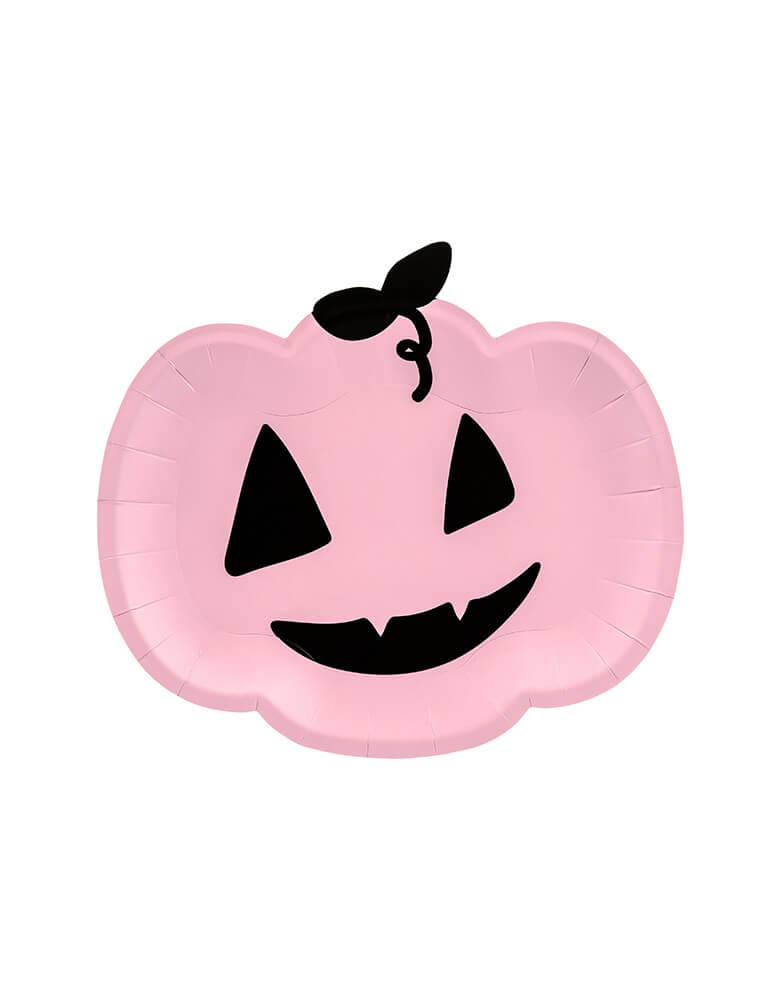 Party Deco - Pink Pumpkin Plates for Halloween parties. These adorable pink pumpkin plates are a prefect for your pink Halloween themed celebration.