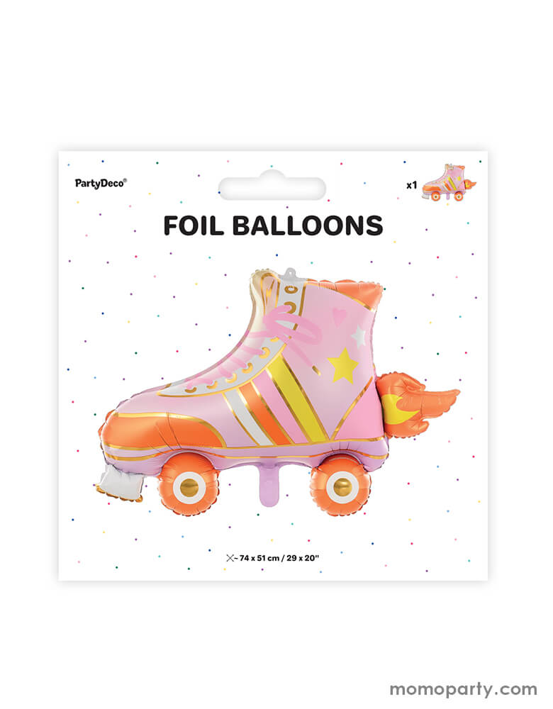 Pink Roller Skate Shaped Foil Mylar Balloon