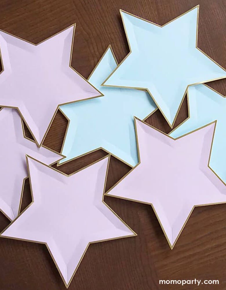 Blue and Purple Star Plates (Set of 8)