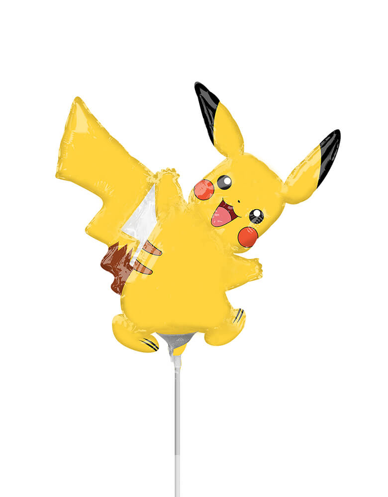 Anagram Balloons - 34604 Pikachu Mini Shape A30. I choose you! Add this cute 14 inches Pikachu mini foil balloon to your Pokemon party. Each balloon comes with a cup and straw to display. A great party favor to send the the little ones home from a Pokemon themed party!  