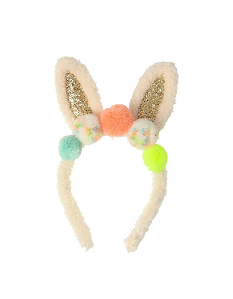 Meri Meri Pompom Bunny Ear Dress Up, Featuring a headband with glittery ears and lots of colorful pompoms, Perfect as a gift for the Easter basket, or simply to add to a dressing up box for fun play at any time!