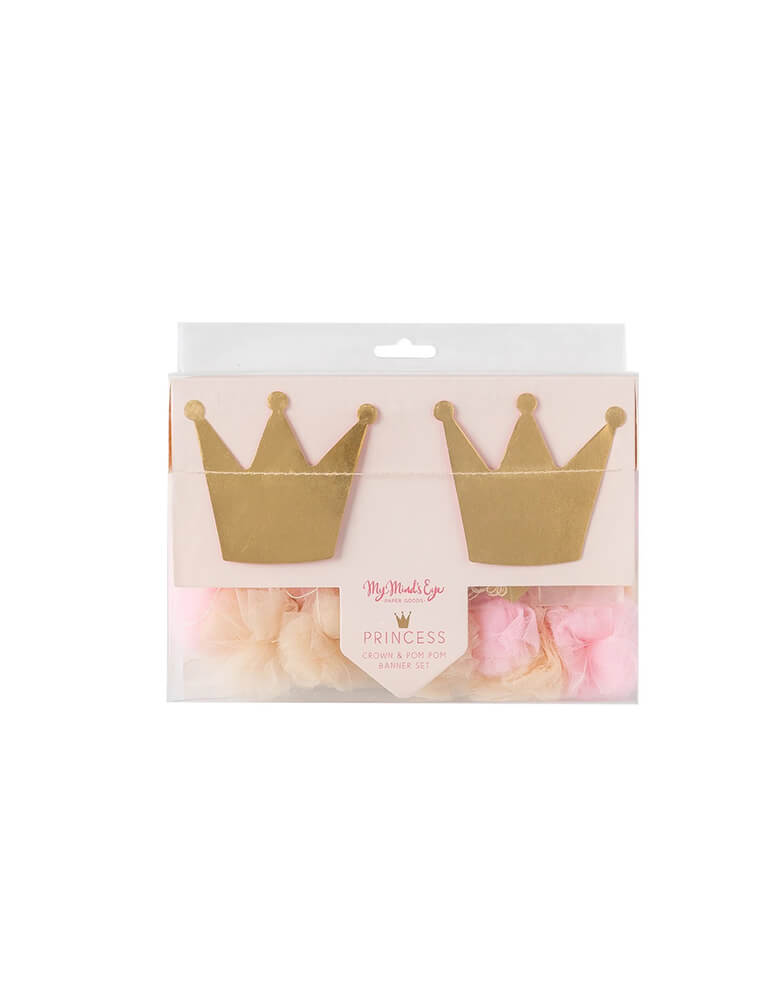 Princess Crowns and Pom Pom Tulle Banner Set