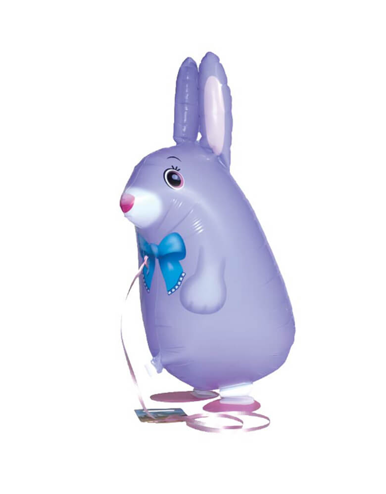 My Own Pet - Purple Bunny Air Walker Foil Balloon. Let your little one walk around with this 21 inches adorable purple bunny at your Easter celebration! The balloon comes with a simple attachable ribbon leash and when you pull it by its lead, it walks along behind you.