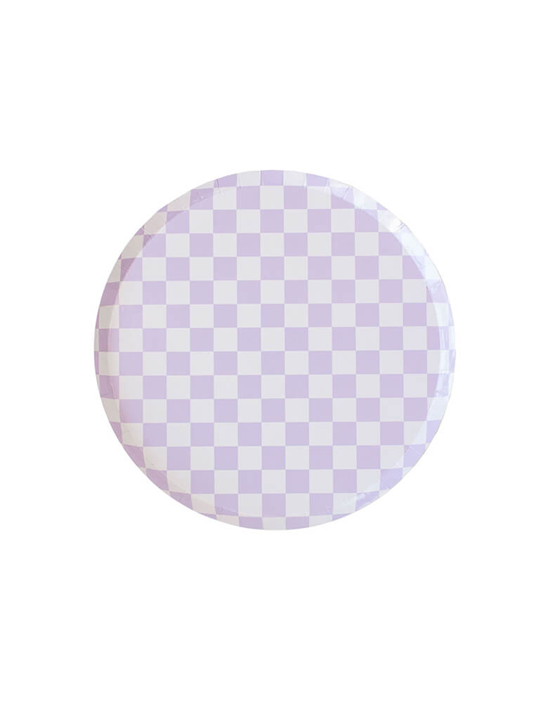 Jollity 8x8 Check It! Purple Checkered Dessert Plates